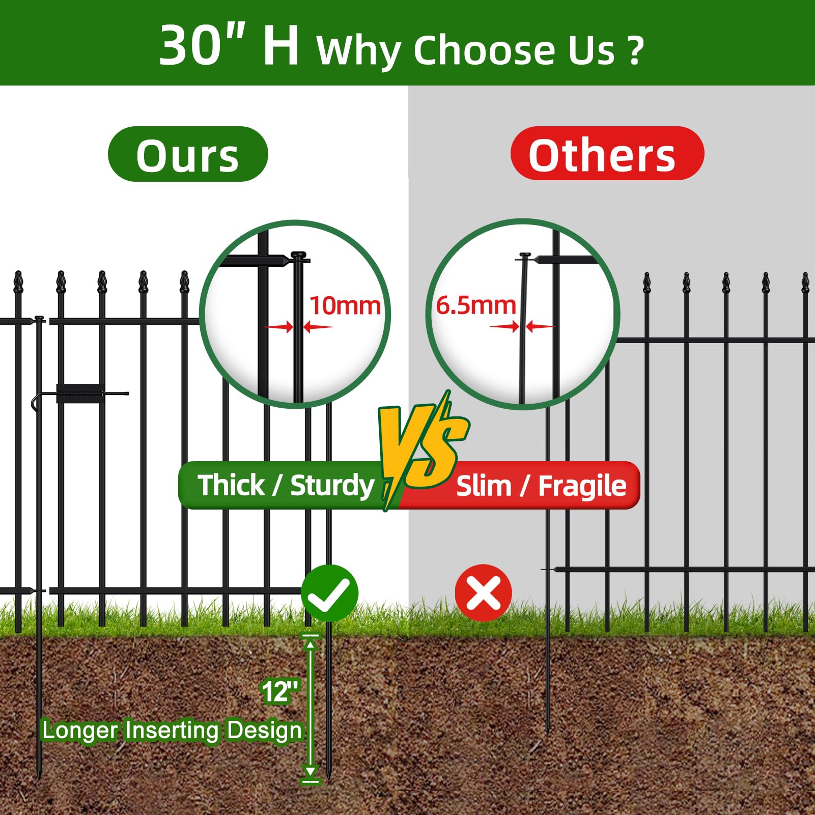 FOREHOGAR black powder coating provides rust resistance outdoors.