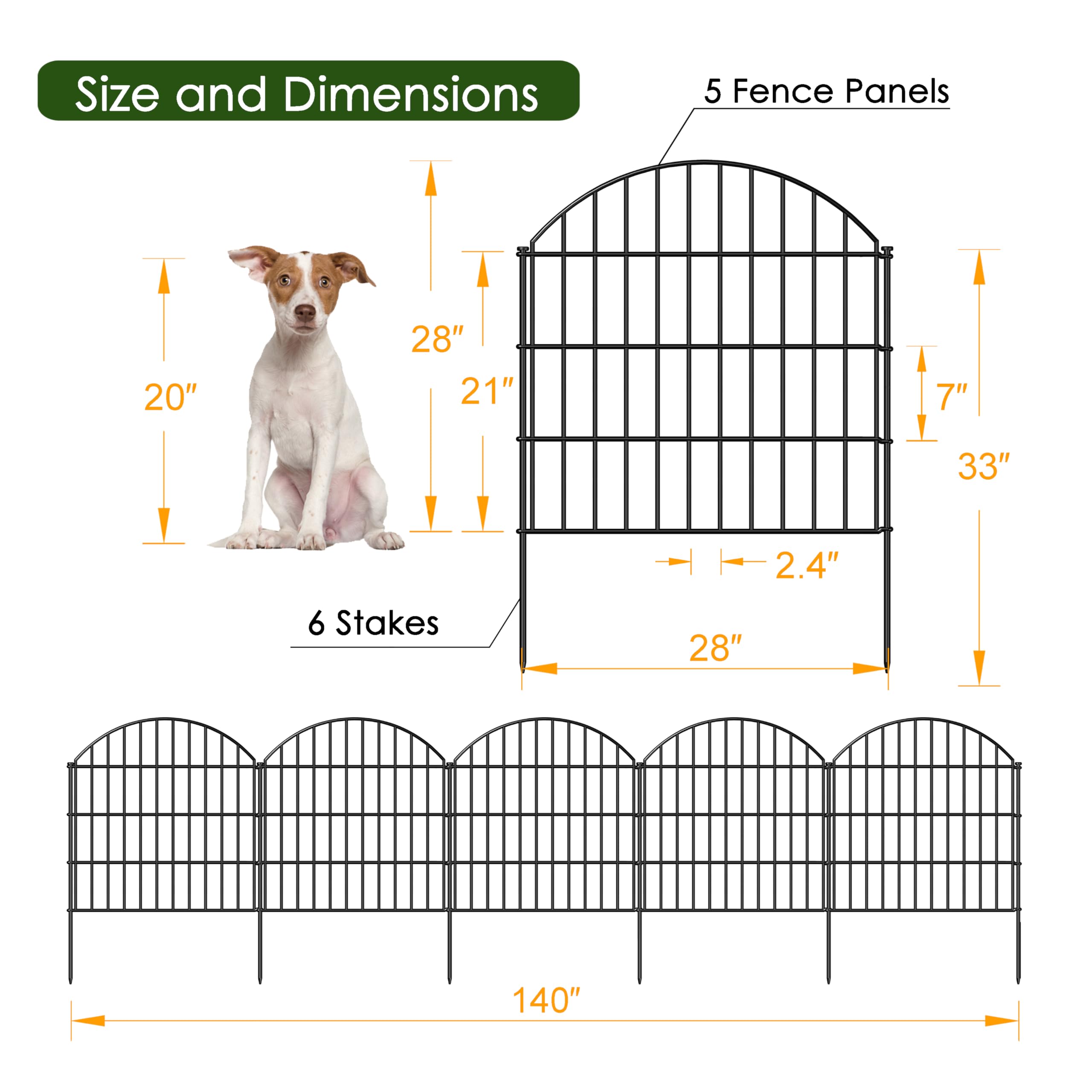 FOREHOGAR black garden fence extended across a yard; versatile enclosure.