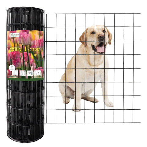 FOREHOGAR black PVC coated welded wire fence full roll for garden borders.