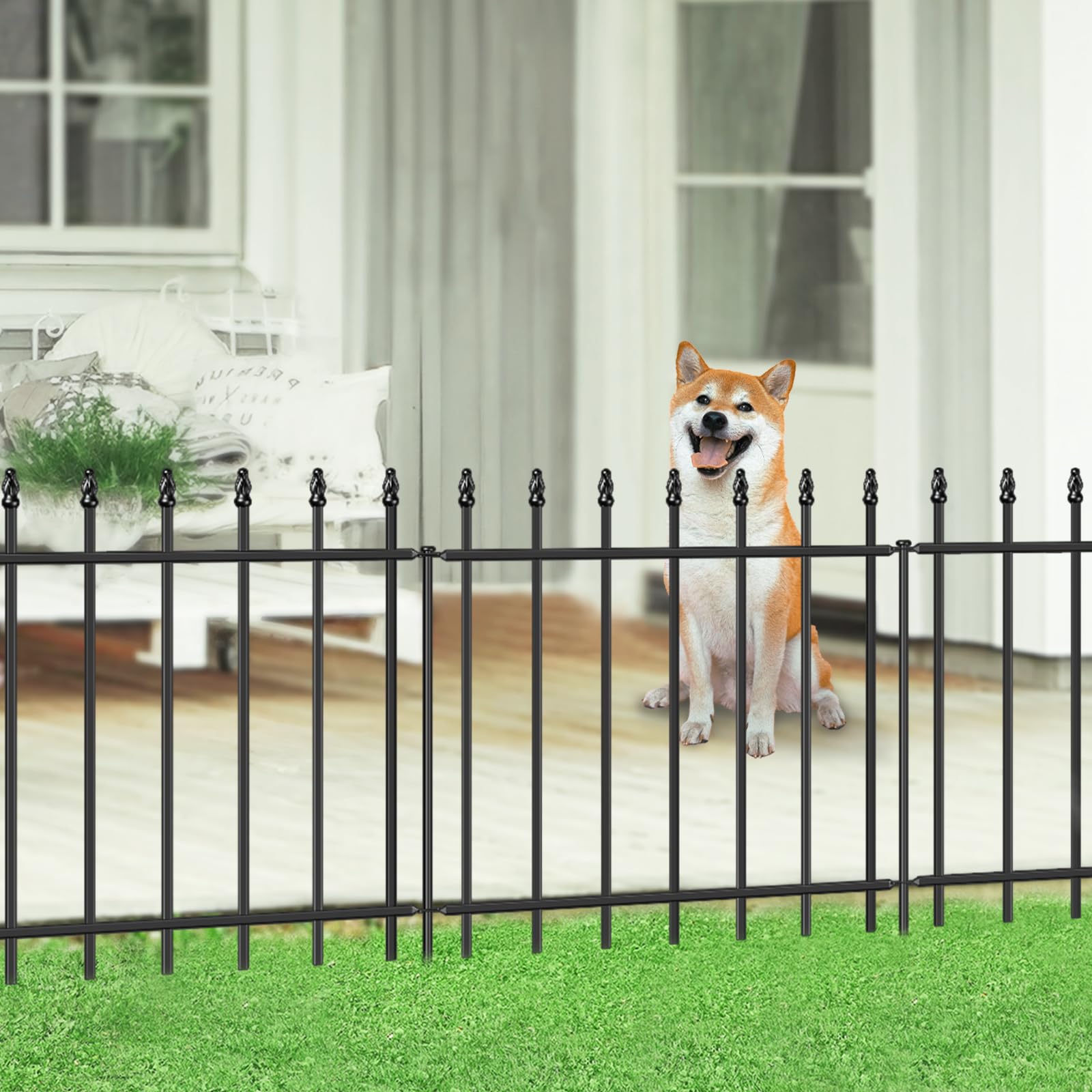 FOREHOGAR decorative metal garden fence panel borders yard and flower beds.