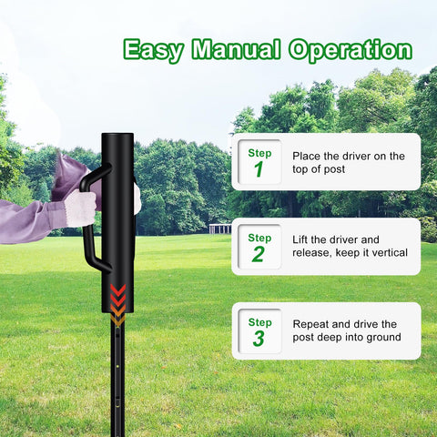 FOREHOGAR durable steel fence driver resists wear for outdoor use.