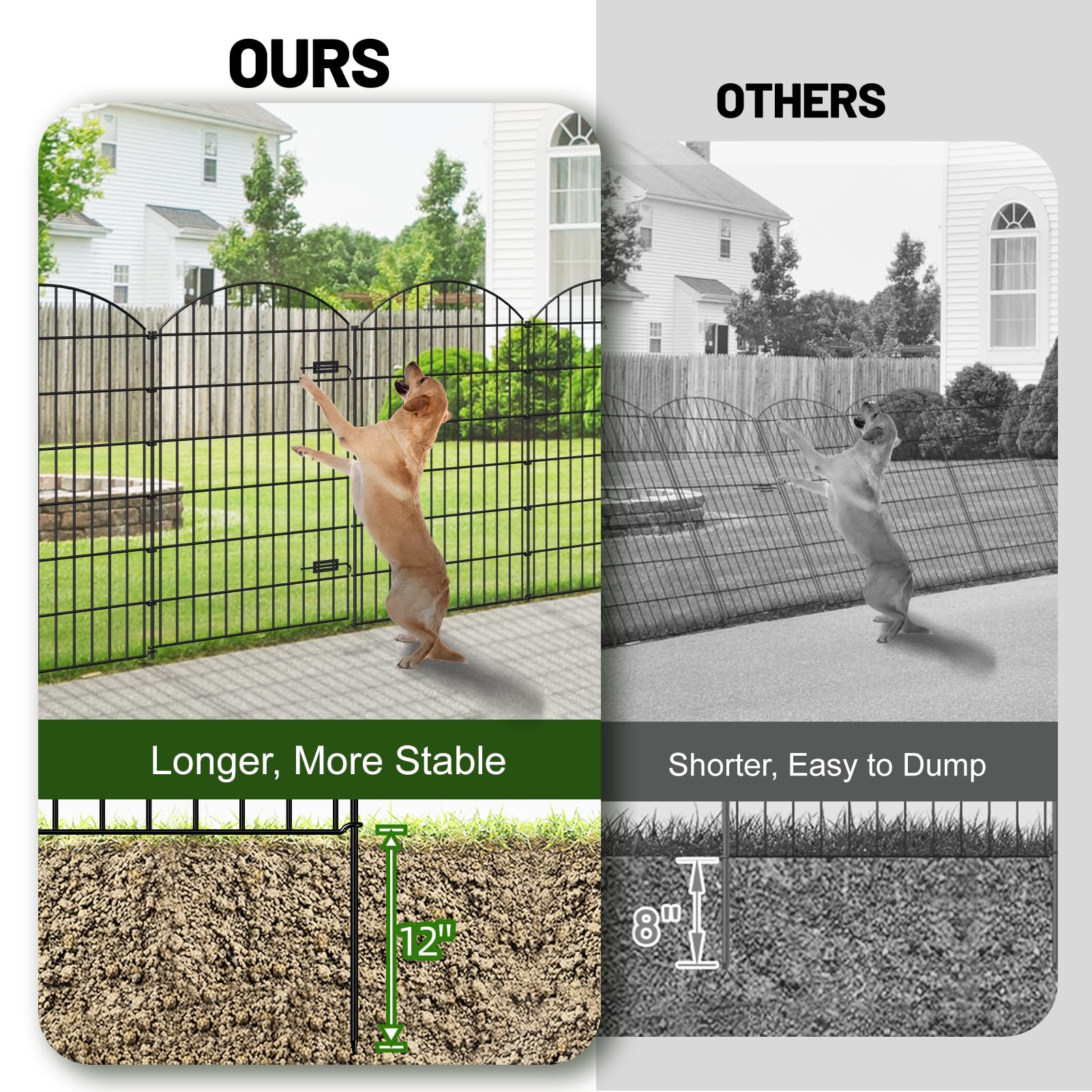 FOREHOGAR no dig fence setup is quick to install around beds and borders.