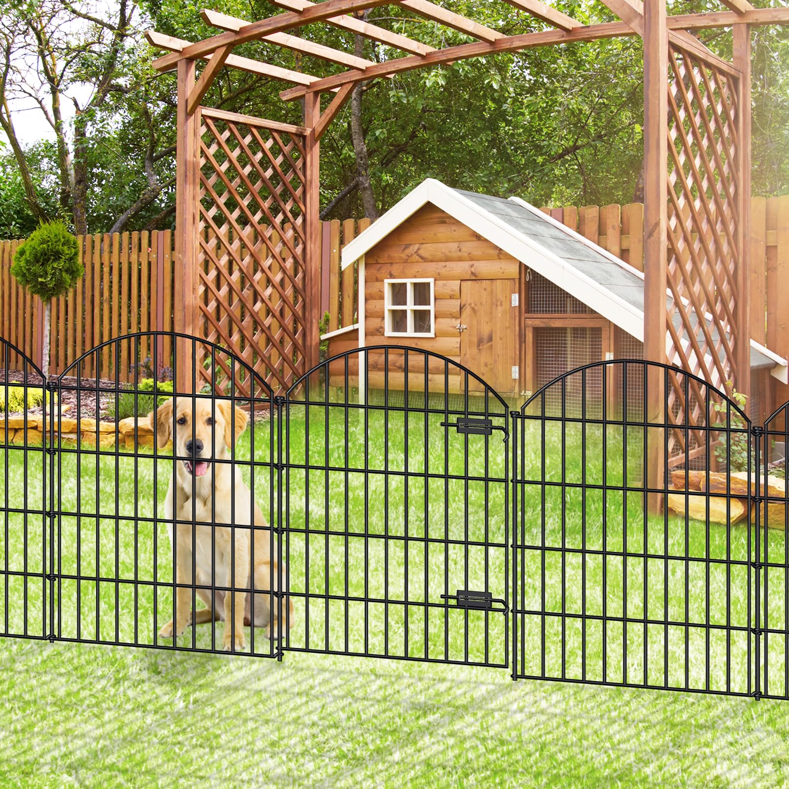 FOREHOGAR fence panel 28in width creates borders for flower beds and lawns