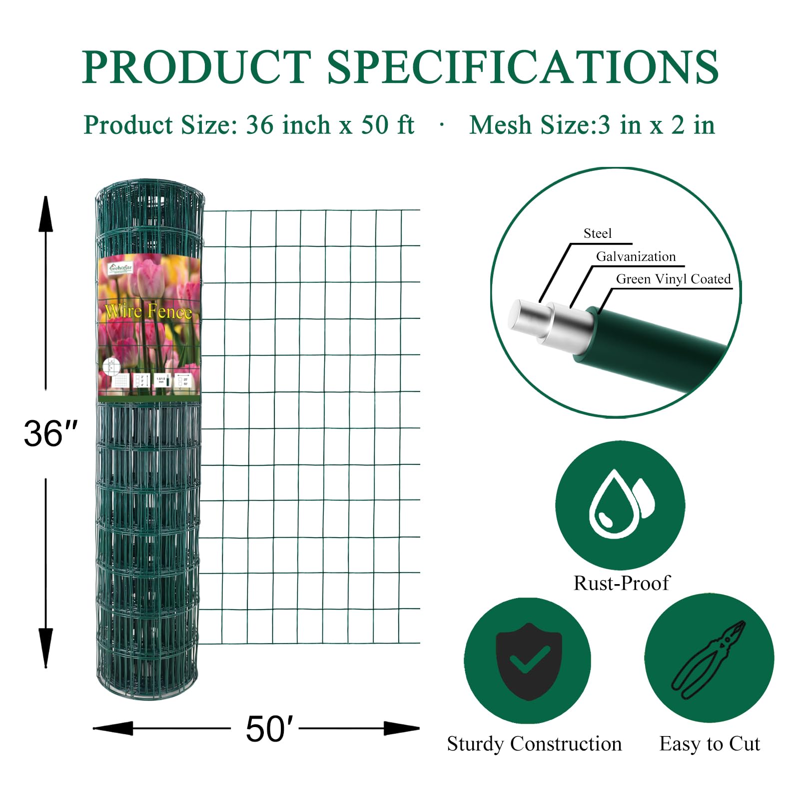 FOREHOGAR garden border fence roll photographed for easy storage and transport.