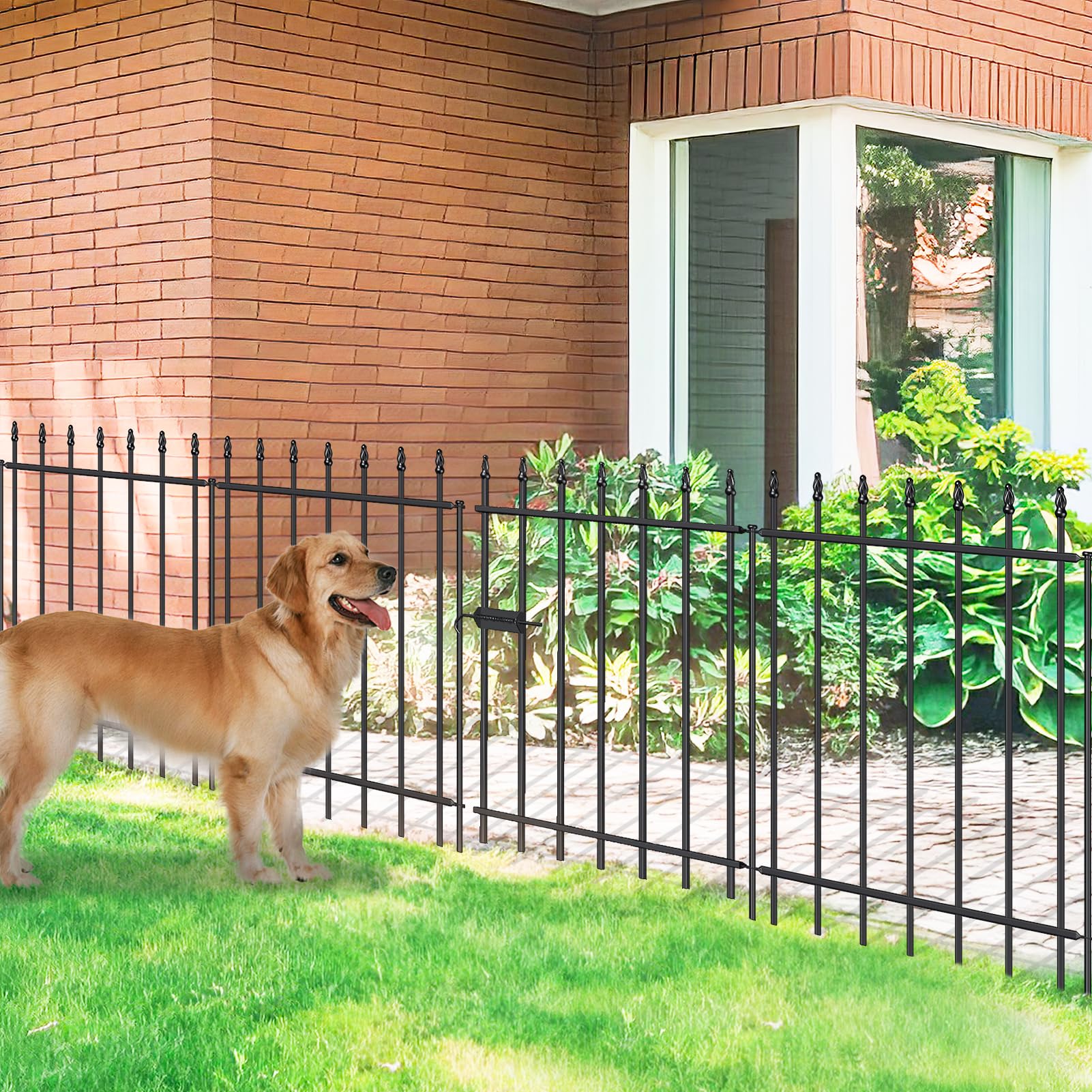 FOREHOGAR garden fence gate 30in tall for a durable border.
