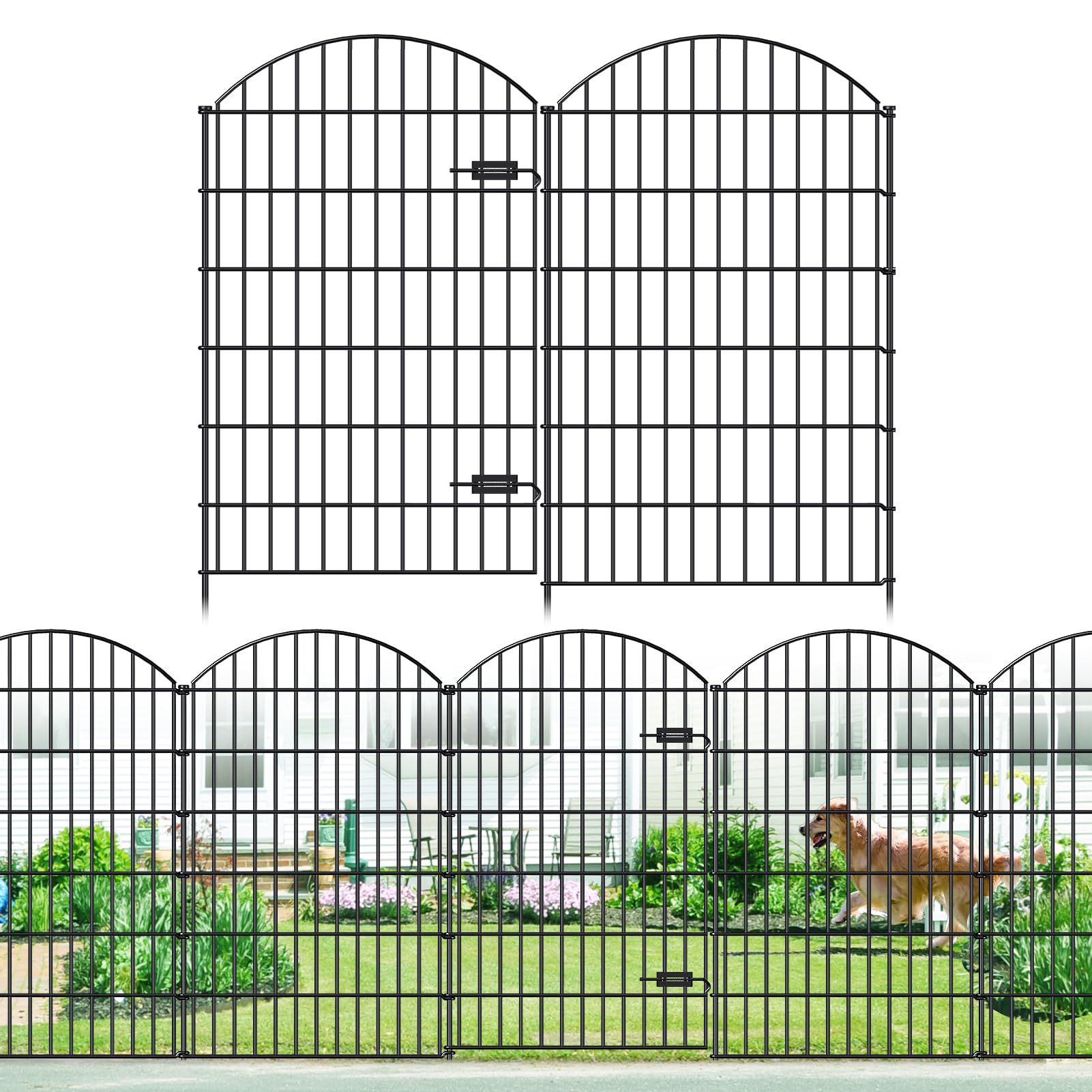 FOREHOGAR gate panel in black finish enables easy yard access while containing pets.