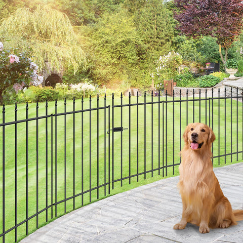 FOREHOGAR 36-inch fence panel provides durable boundary for flower beds.