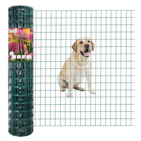 FOREHOGAR green vinyl-coated welded wire fence 48x50 provides durable garden boundary and rust resistance.