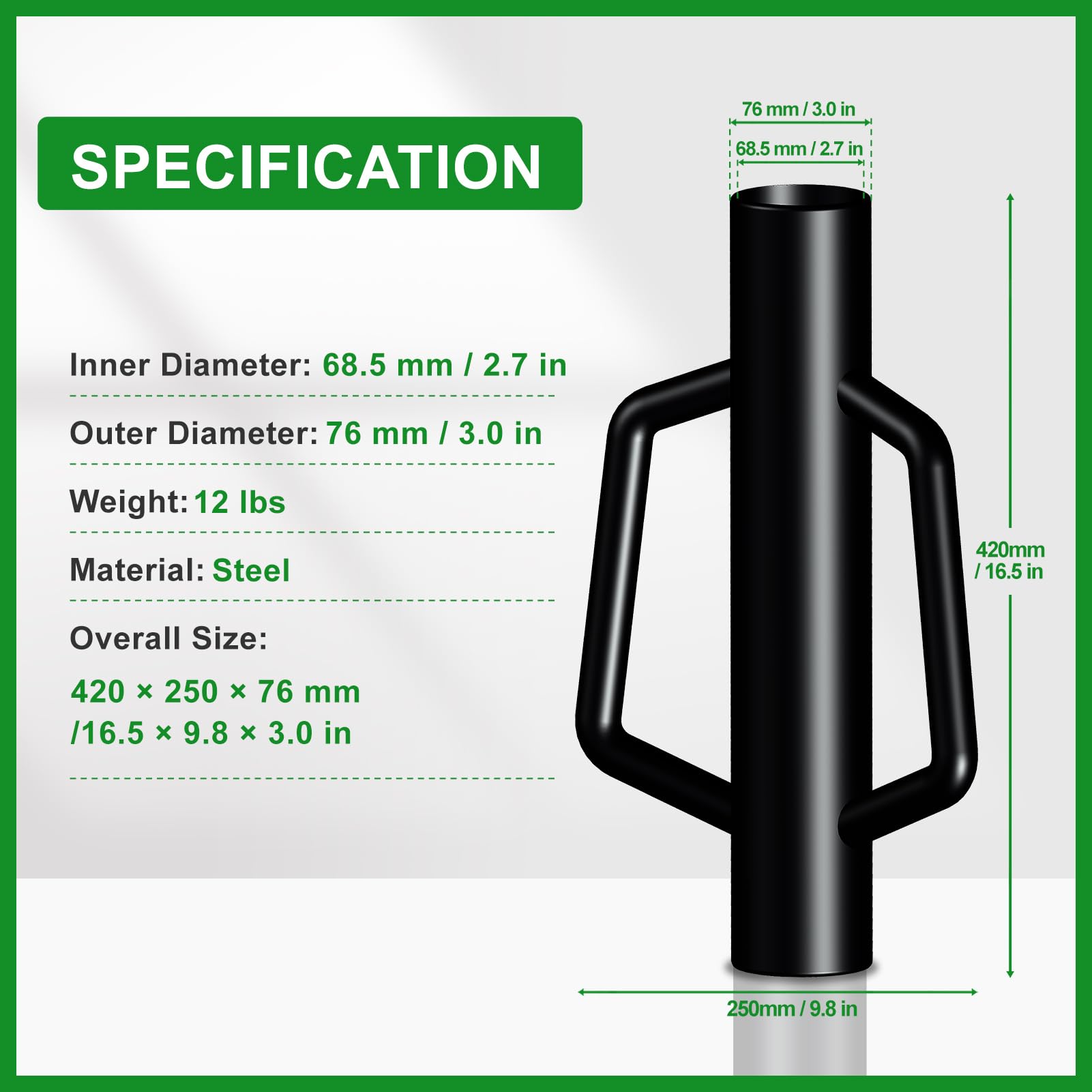 FOREHOGAR 2.7-inch inner diameter model handles standard fence posts.