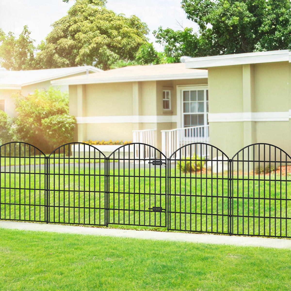 FOREHOGAR metal garden fence gate 36in panel boundaries for pets and yard