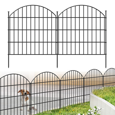 FOREHOGAR metal garden fence panel 28in; sturdy border for flower beds.