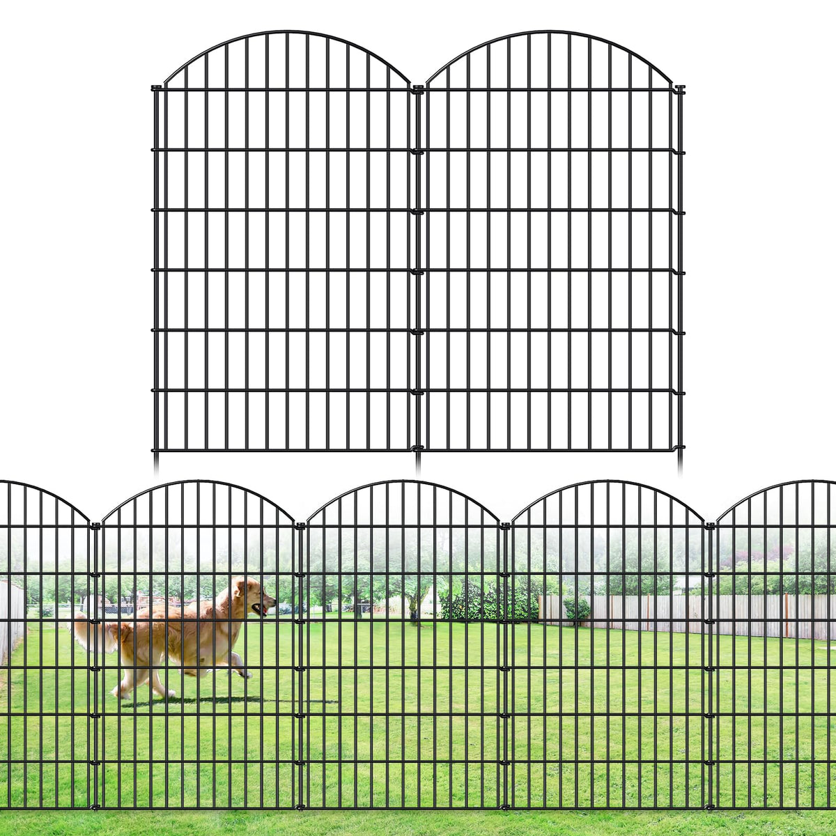 FOREHOGAR metal garden fence panel 48in for a durable yard boundary and pet containment.
