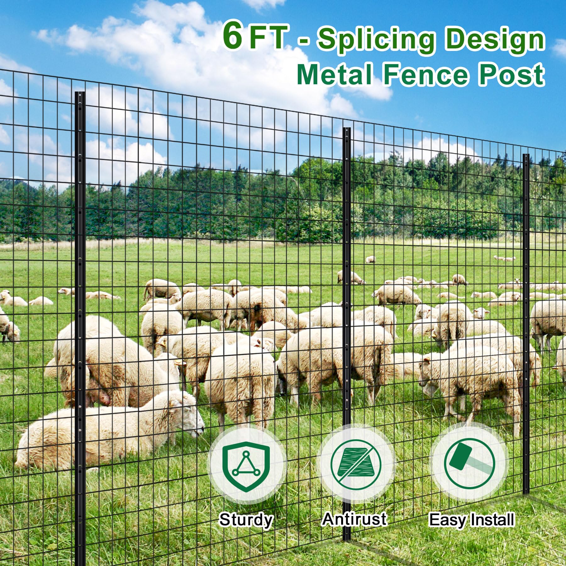 FOREHOGAR no-dig installation with hammer-ready post for easy ground anchoring.
