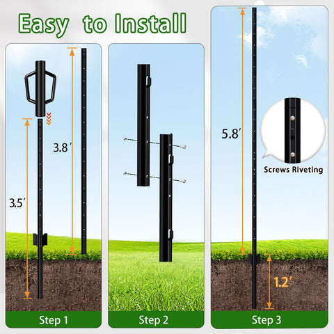 FOREHOGAR no-dig post with driver-friendly base reduces soil disruption.