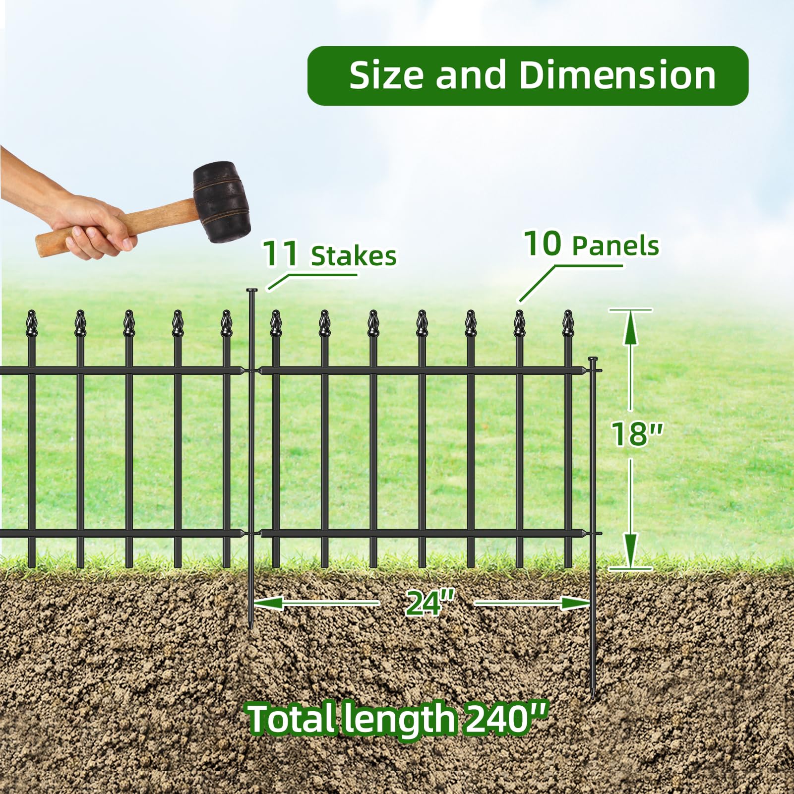 FOREHOGAR roman-column top detail adds classic charm while framing flower beds.