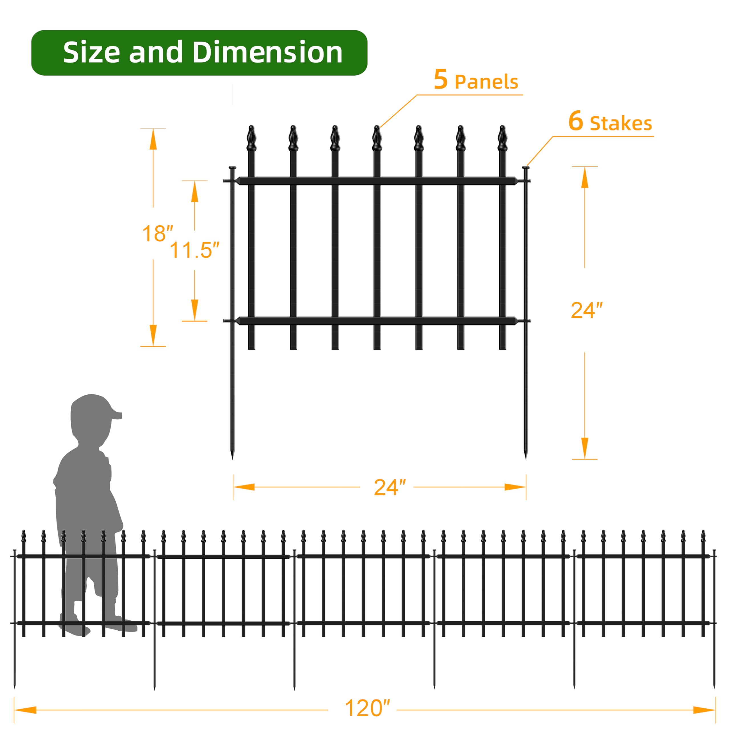 FOREHOGAR rustproof black finish adds durability for outdoor decorating.