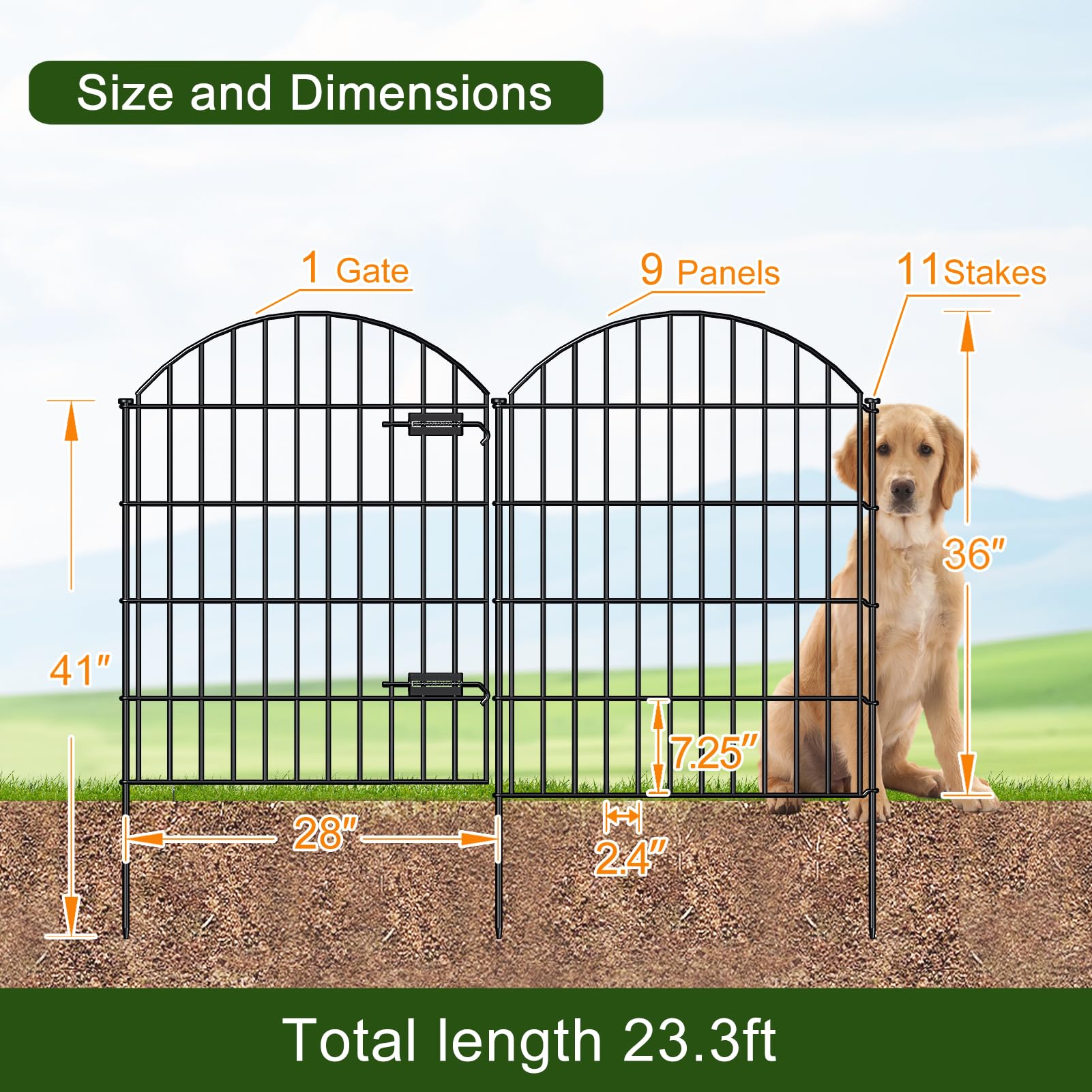 FOREHOGAR stake 41in tall supports stable outdoor enclosure installations
