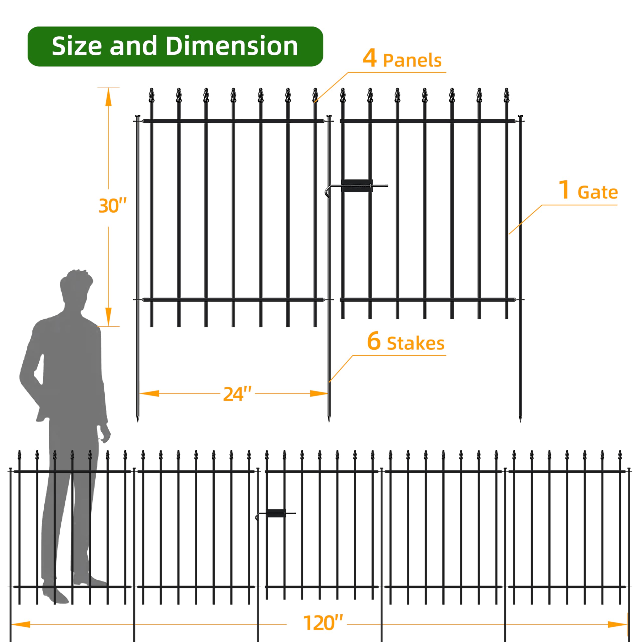 FOREHOGAR 37.5in stakes enable stable ground anchoring.