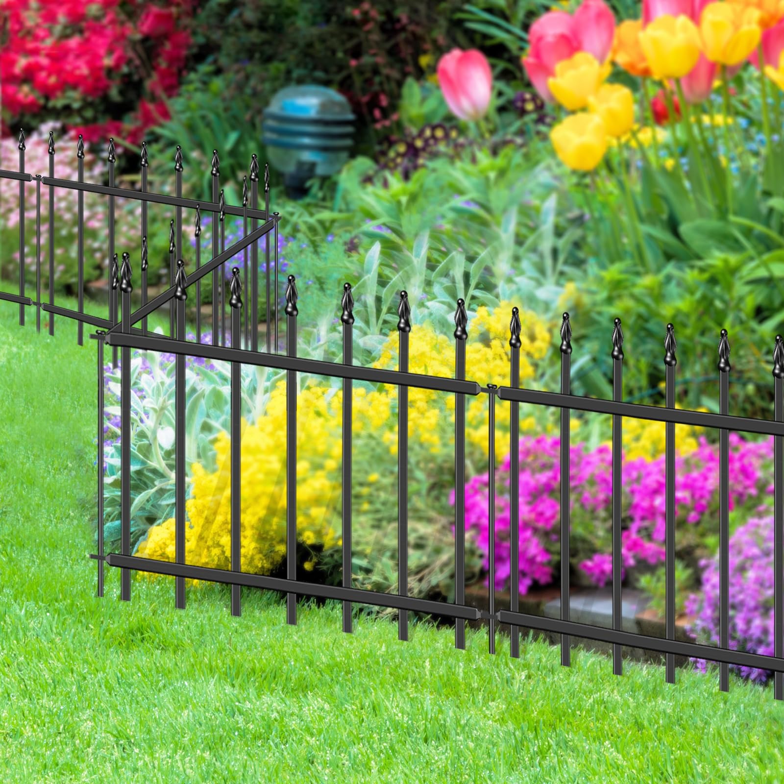 FOREHOGAR durable border fence enables neat lawn and bed separation.