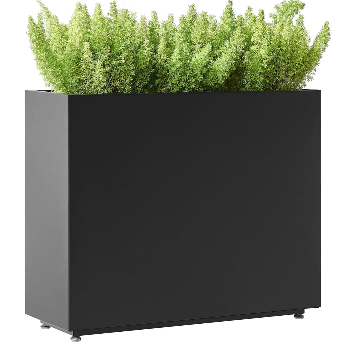 Foresland tall long metal planter with middle shelf for durable outdoor plant storage
