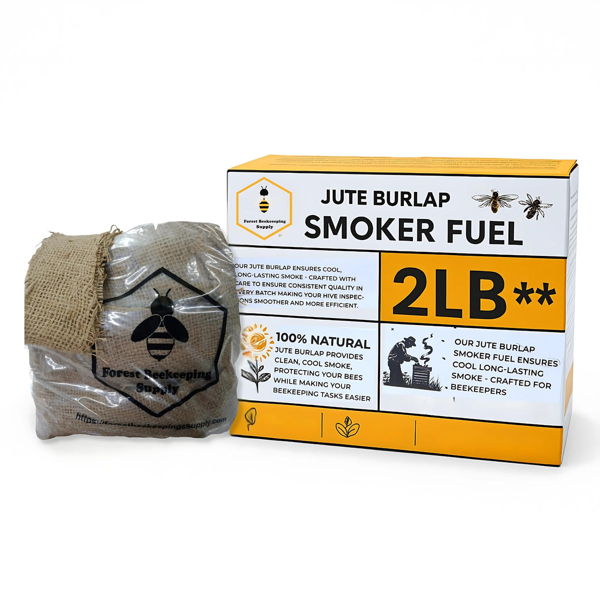 Forest Beekeeping Supply jute fuel 2lb bag for calm hive inspections