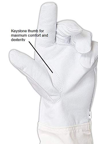 FOREST BEEKEEPING SUPPLY long canvas sleeve on glove provides extended arm protection