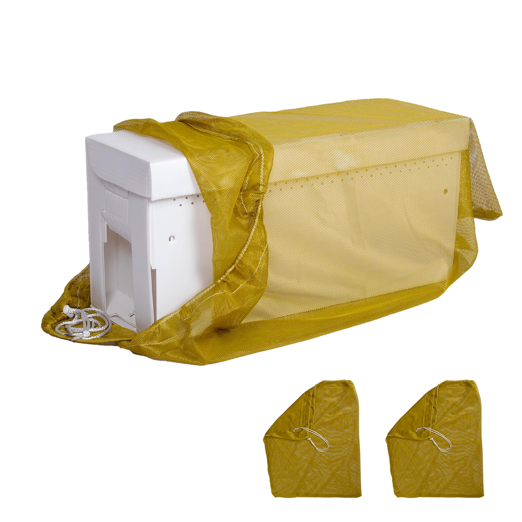 FOREST BEEKEEPING SUPPLY premium hive package mesh transport bag, closed for secure nuc transport.