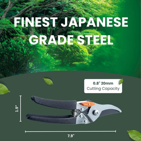 Comfort grip on Saboten pruning shears reducing slip during long sessions