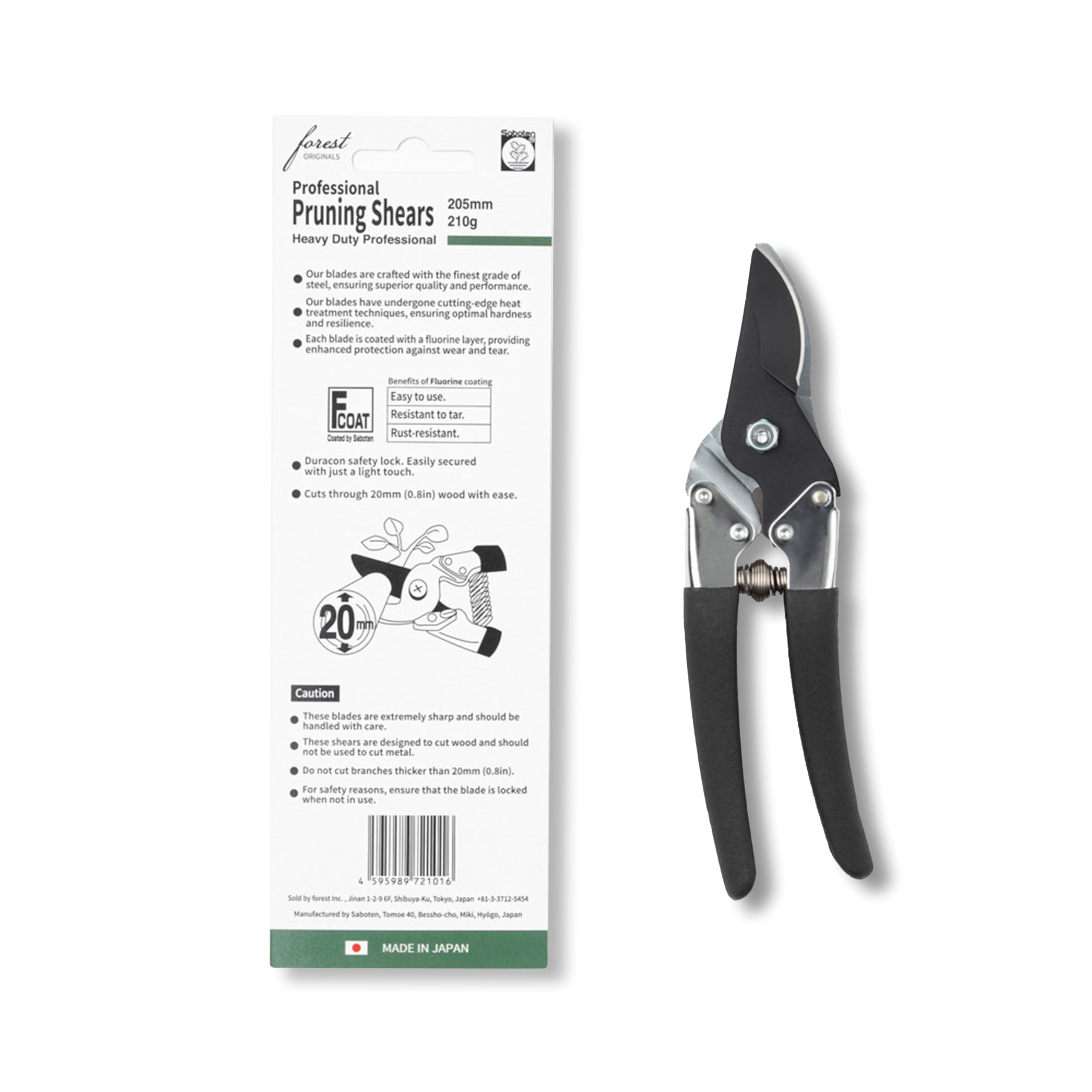 Duracon safety lock on Saboten pruning shears for safe storage