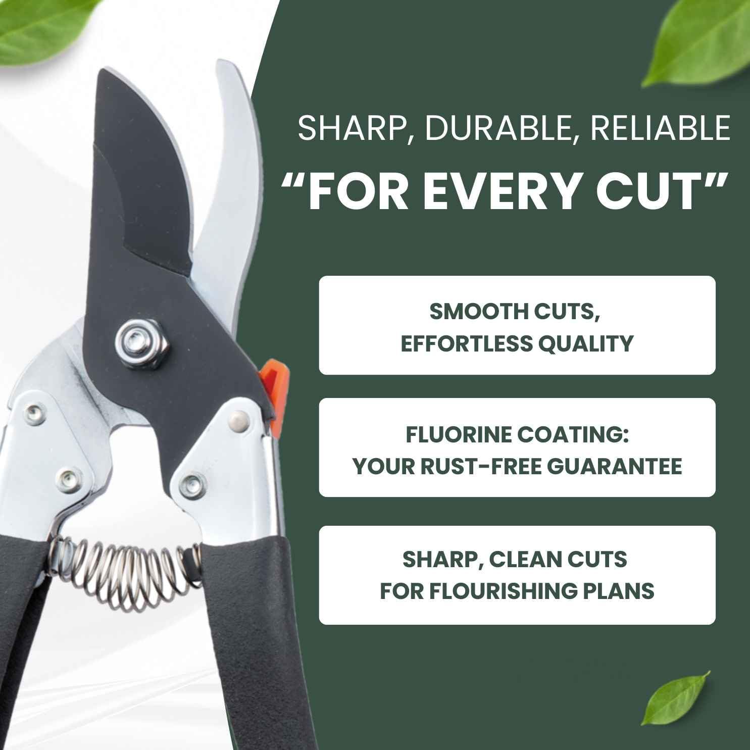 Saboten pruner showing rust and wear resistance in humid conditions