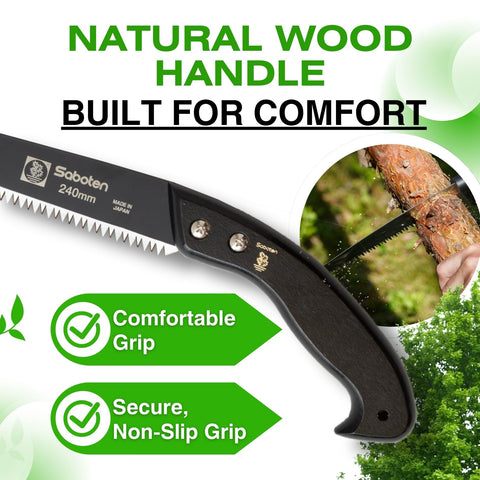 Saboten wooden sheath included for safe storage and transport of the blade.