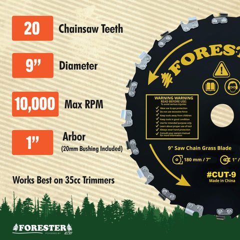 FORESTER 20-teeth chainsaw teeth deliver aggressive cuts up to 10,000 RPM.