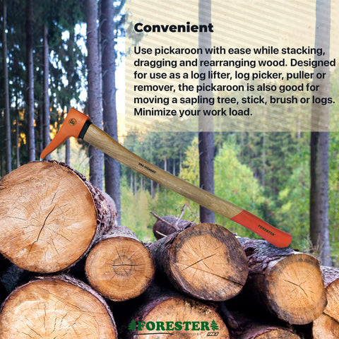 FORESTER Angled log hook shows anti-slip grip for grabbing wood