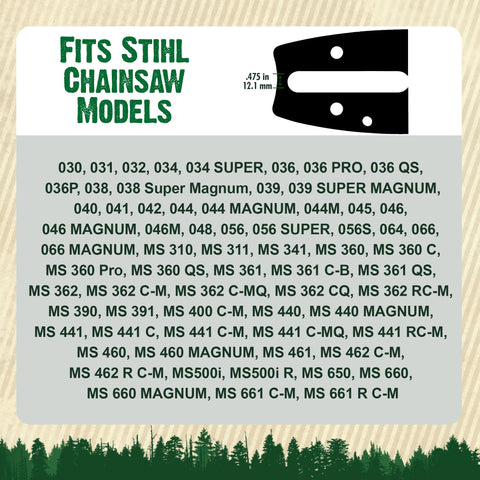 FORESTER bar and chain pack contents for quick setup.