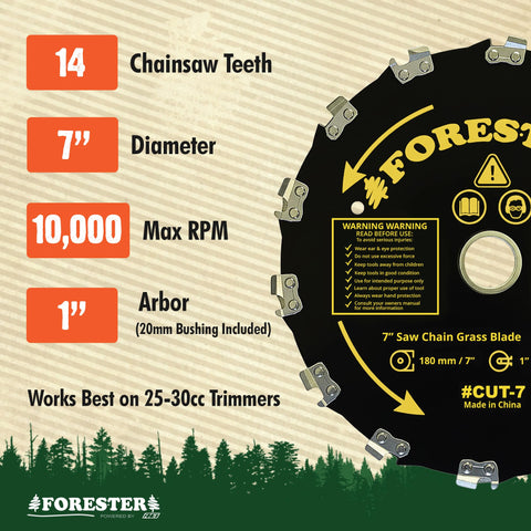 FORESTER blade with 1-inch arbor for versatile fit