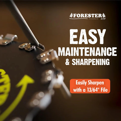 FORESTER blade mounted for tough brush work on high-horsepower trimmers.