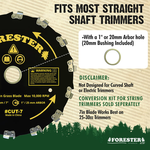 FORESTER blade assembly for straight shaft trimmers