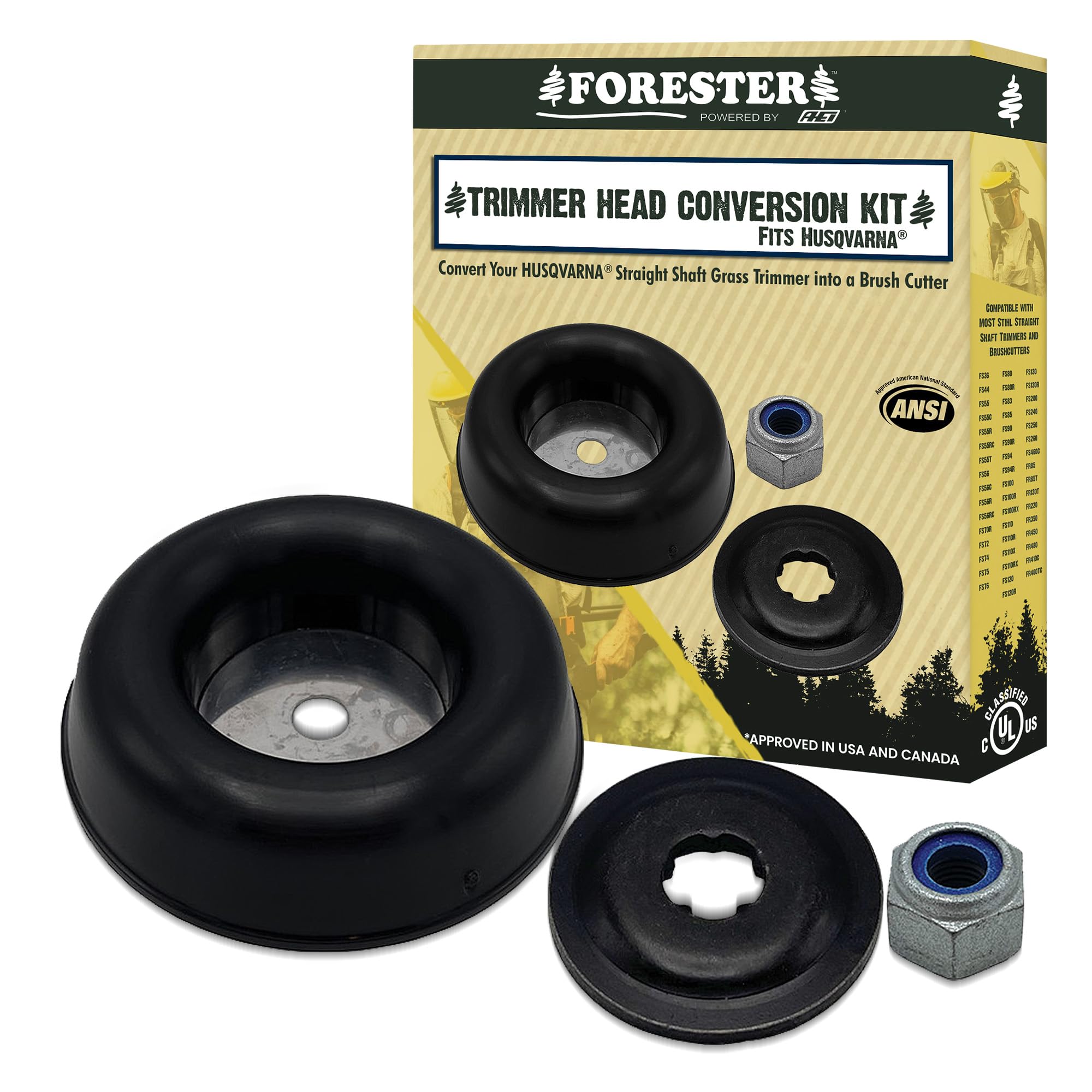 FORESTER brush-cutter-head compatibility with Husqvarna 325 LX for a reliable upgrade.