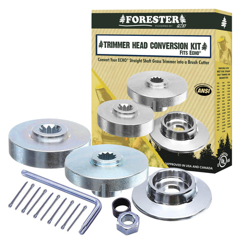 FORESTER brush cutter conversion kit for Echo SRM-225 enables versatile trimming.