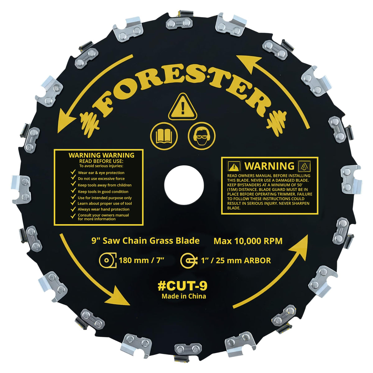FORESTER chainsaw brush cutter blade 9in with 20 teeth for fast heavy-duty cutting.