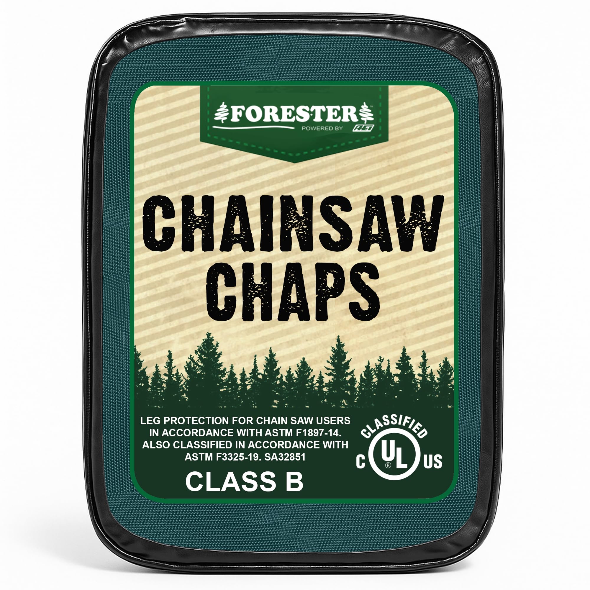 FORESTER Chainsaw Chaps pocket detail highlights 6x6 pocket for tools in the field