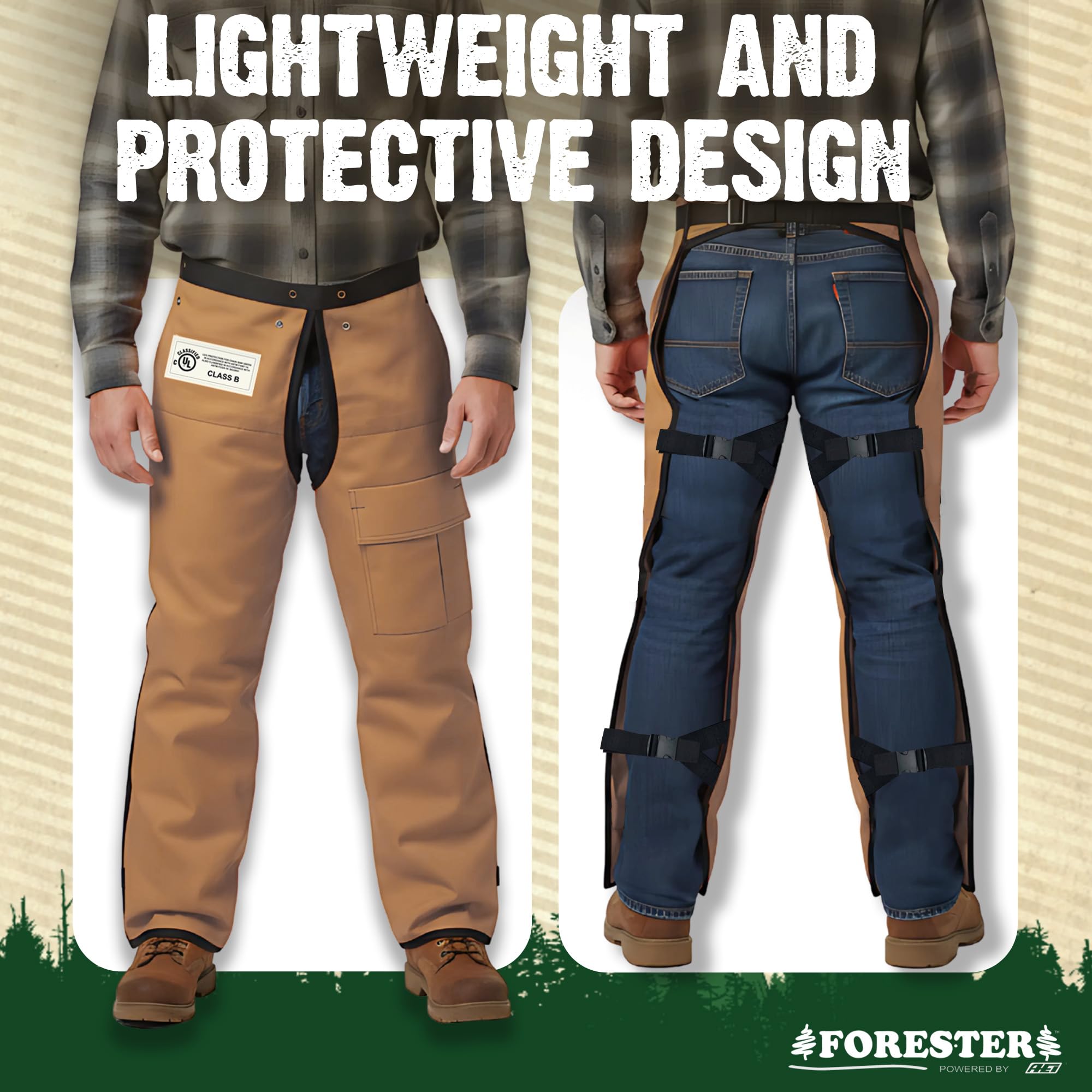 FORESTER Chainsaw Chaps meet OSHA and ASTM safety standards.