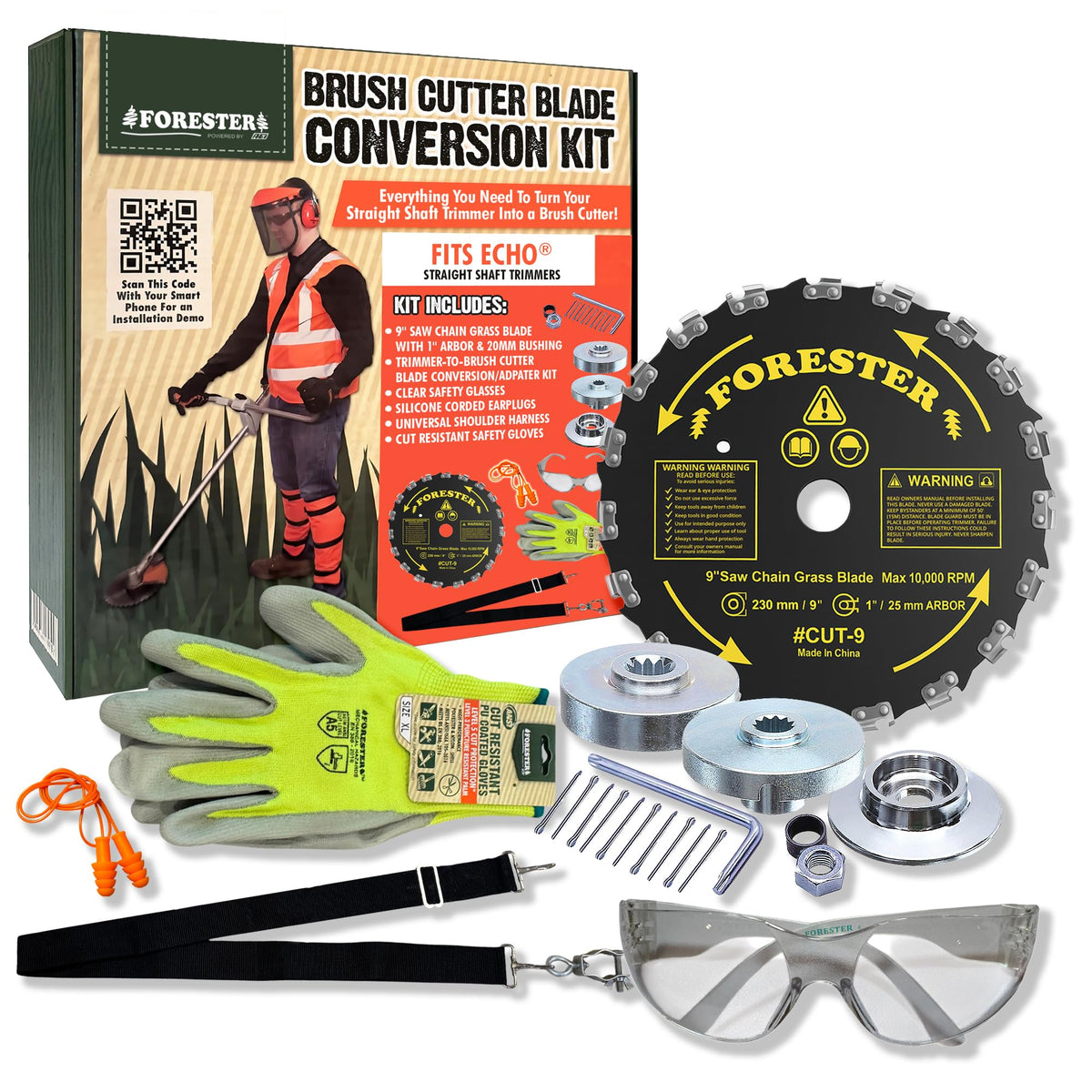 FORESTER collar nut component for quick attachment of brush cutter kit.