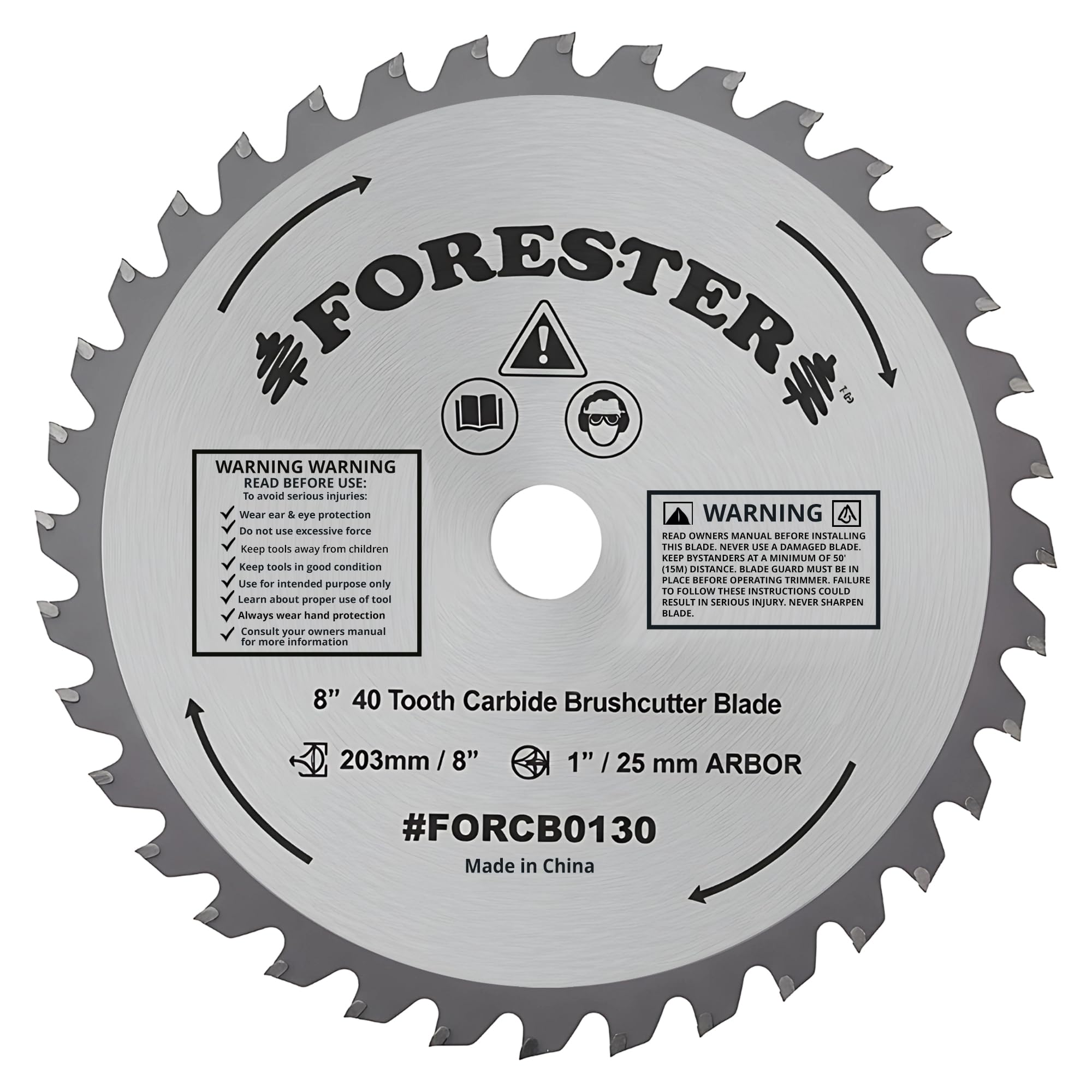 FORESTER carbide blade in action delivering rugged, consistent cuts.