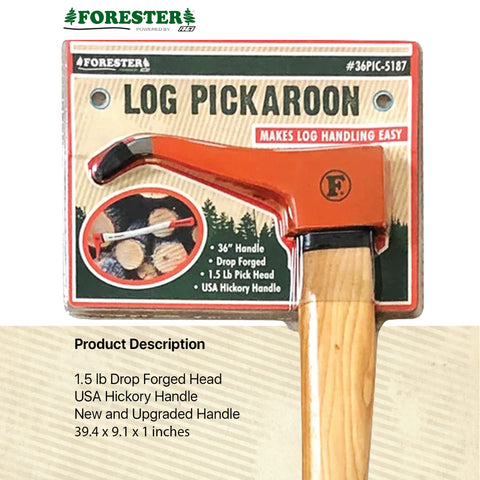 FORESTER Pickaroon 28in hickory handle offers versatile reach for yard work.