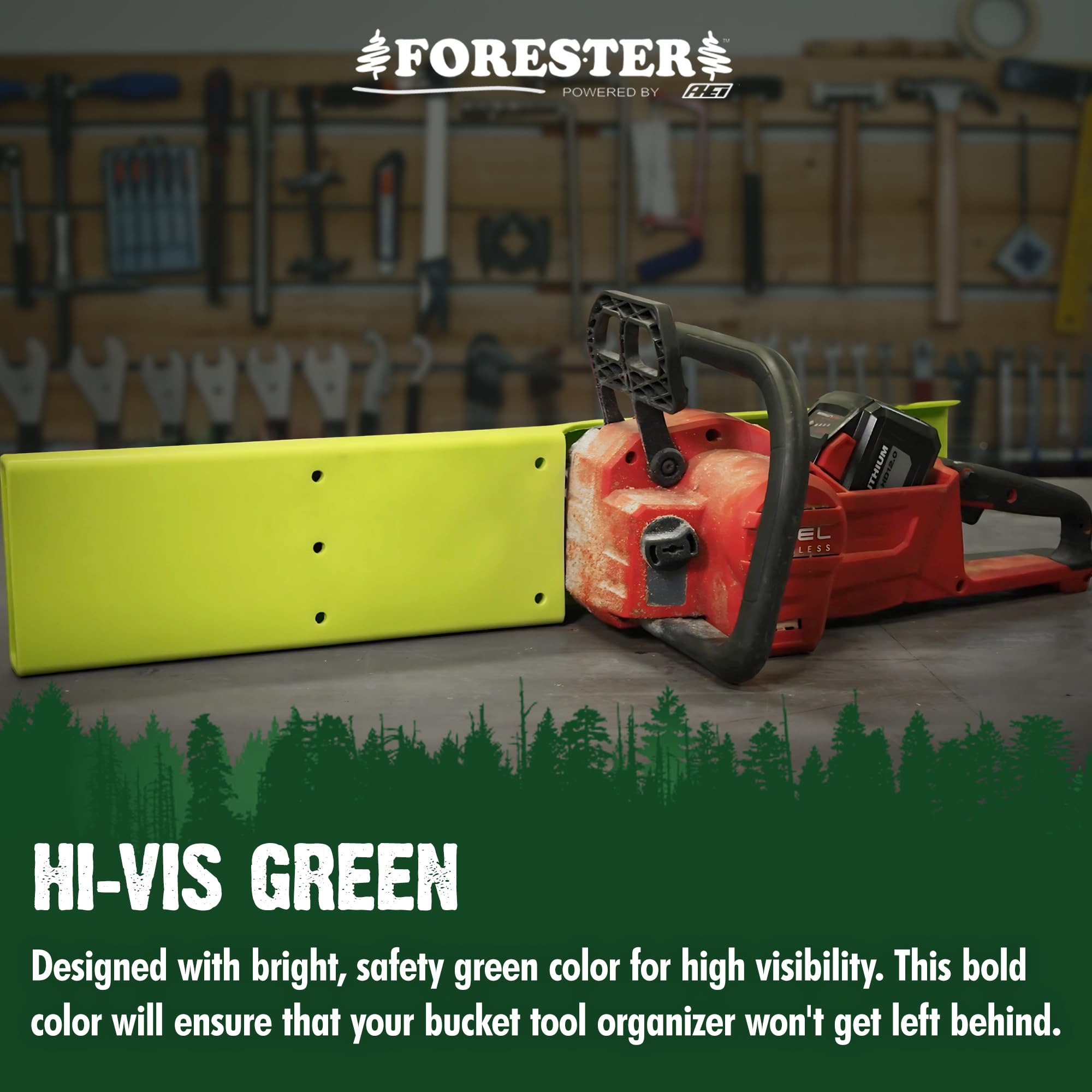 Forester portable logging tool organizer fits many saws and stays secure during transport