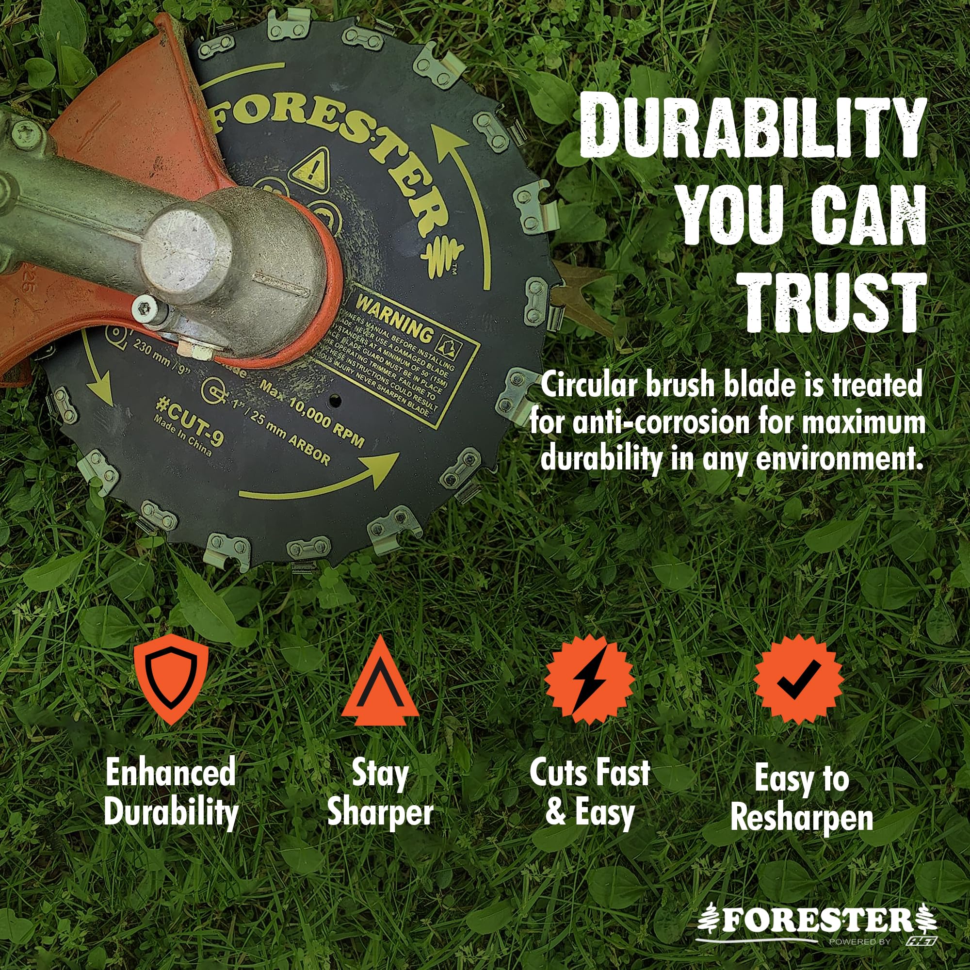 FORESTER ANSI Z87.1 safety glasses with UV protection.
