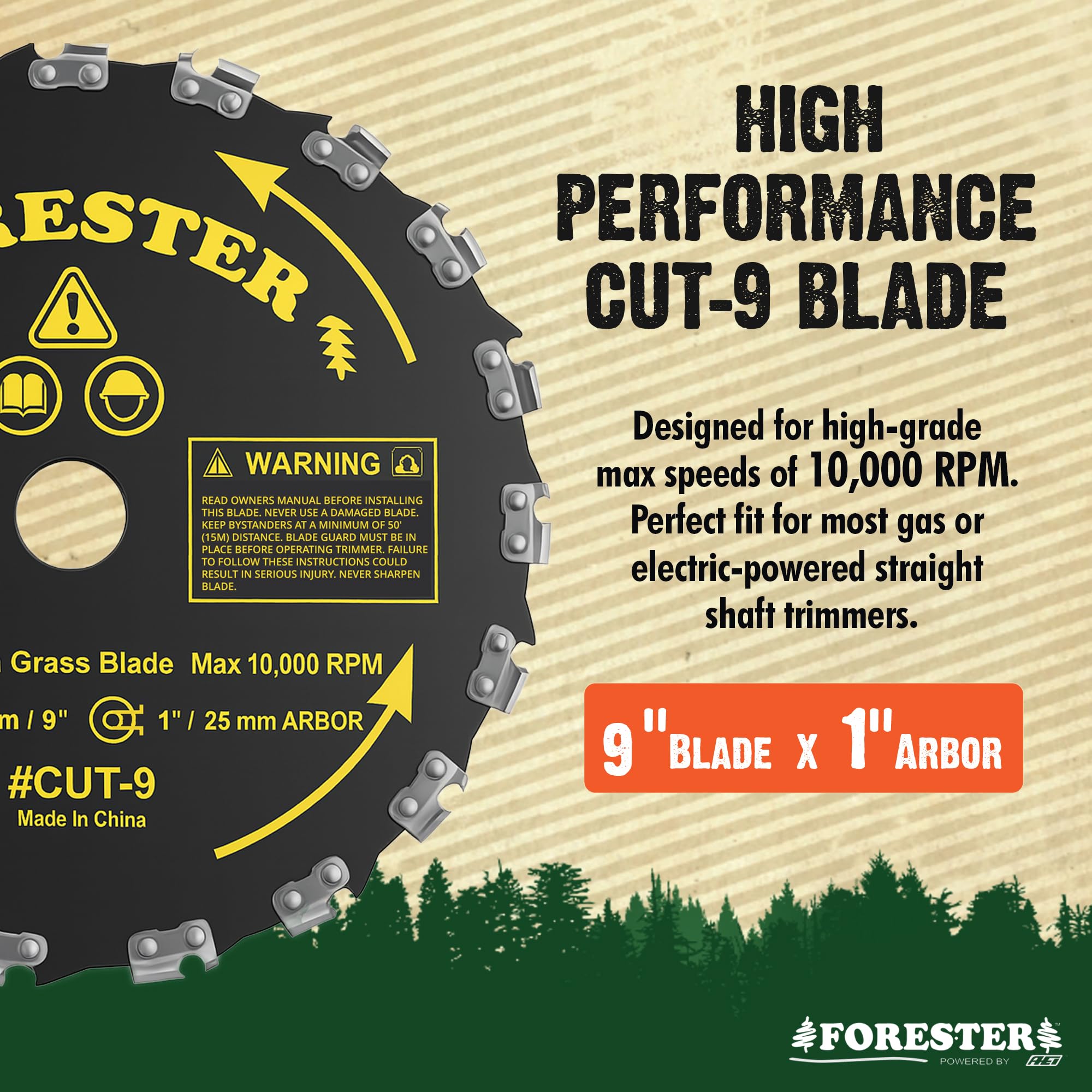 FORESTER thrust washer secures blade attachment for smooth operation.