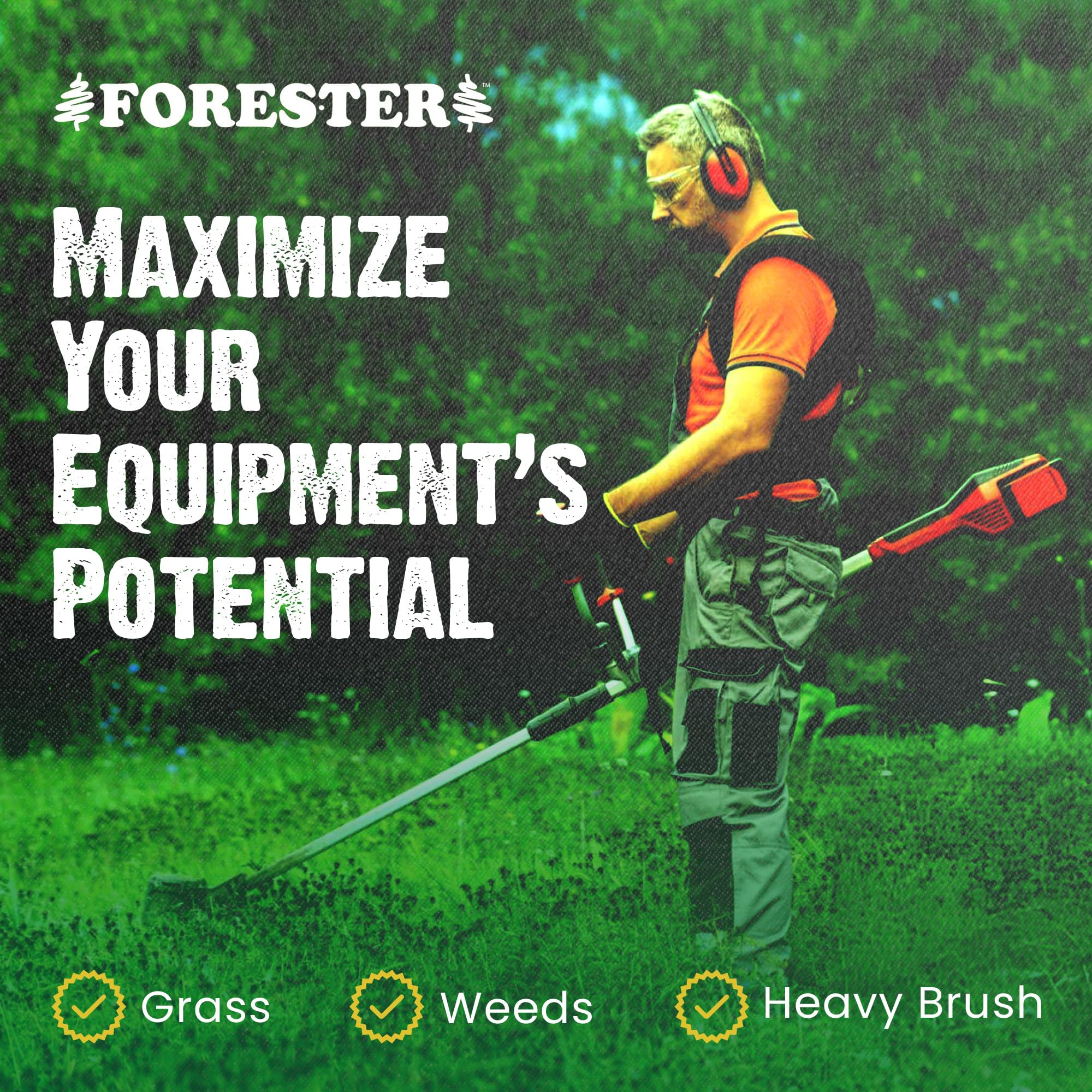 FORESTER kit attached to a yard tool enables efficient edging and clearance.