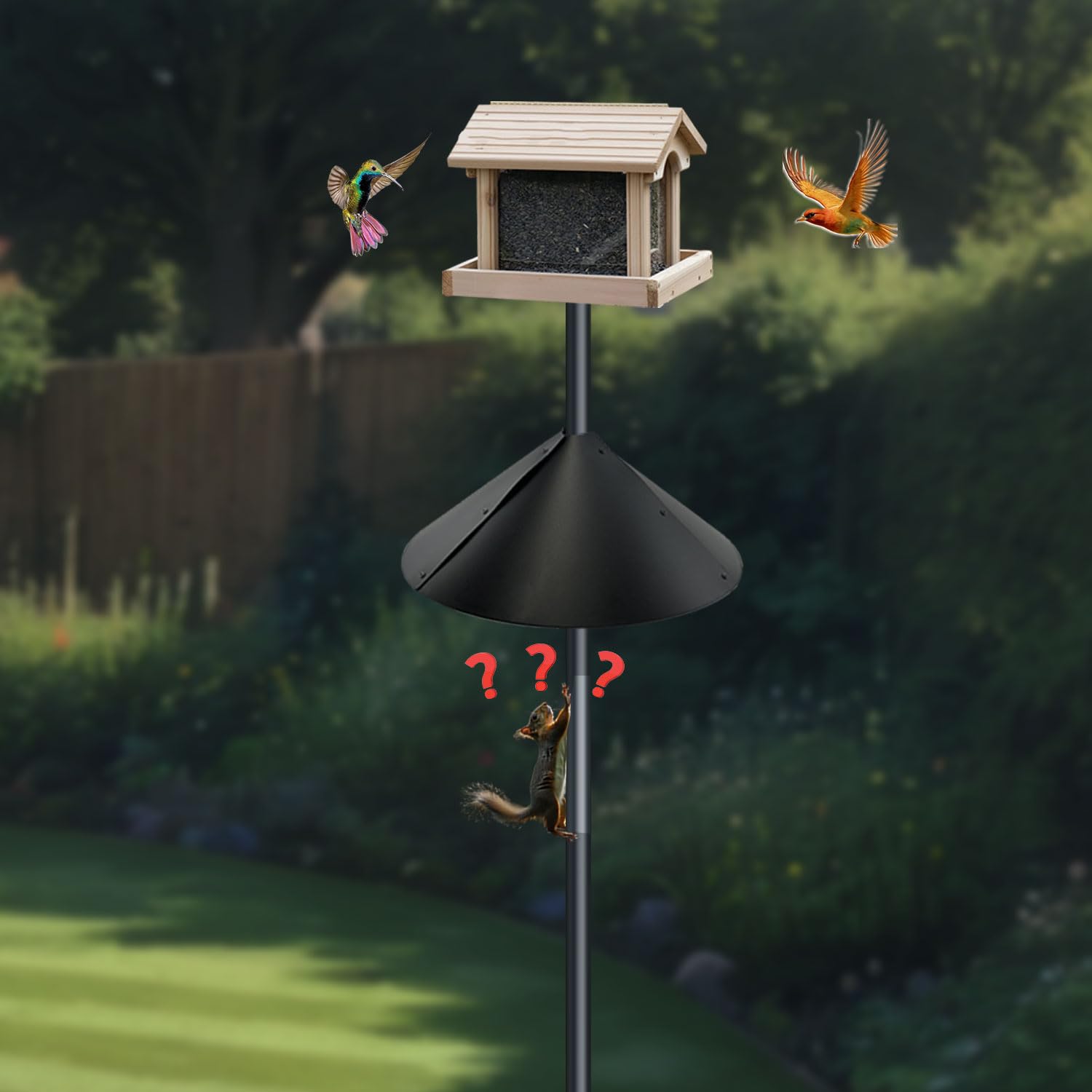 Forever Song pole-compatible baffle fits standard cylindrical posts outdoors.